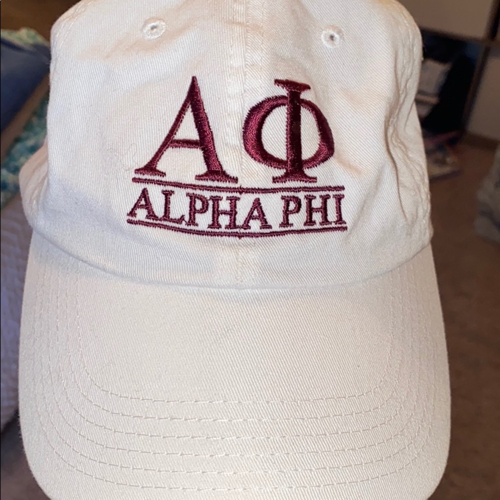 Alpha Phi white ball cap/hat